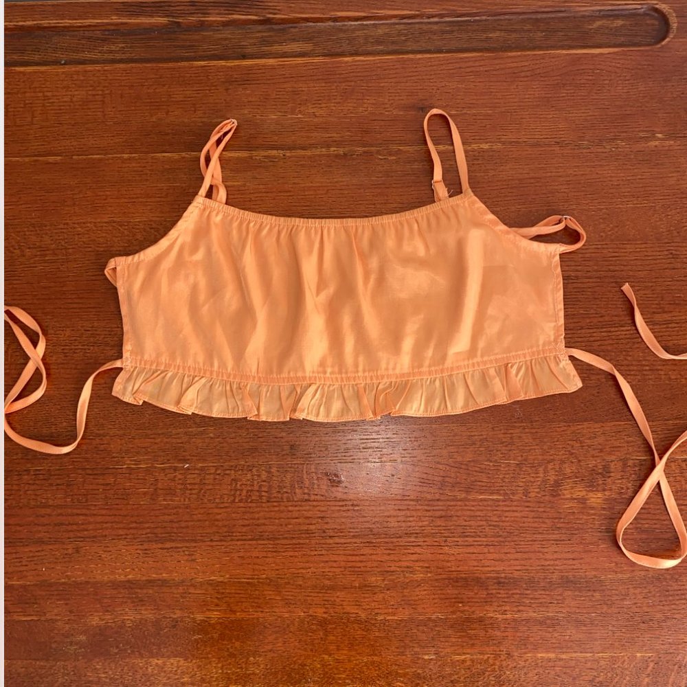 Beginning Boutique Orange Open Back Crop Top Size US 4/ AU 8
